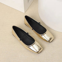Maggie Women's Ballerinas – Elegant & Modern Metallic Square Toe Shoes