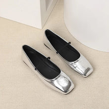 Maggie Women's Ballerinas – Elegant & Modern Metallic Square Toe Shoes