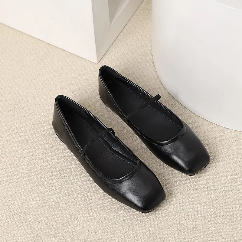 Maggie Women's Ballerinas – Elegant & Modern Metallic Square Toe Shoes