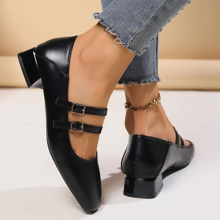 Luciana Ballerines Femme – Elegant Shoes with Double Straps & Comfortable Style