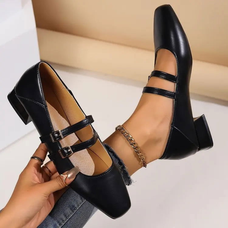 Luciana Ballerines Femme – Elegant Shoes with Double Straps & Comfortable Style