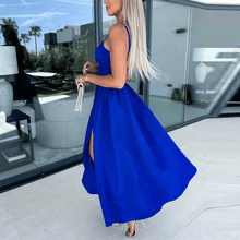 Bibiane Midi Dress Women – Modern Cutouts, Side Slit & Light Flowing Skirt