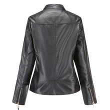 Janiyah Women's Leather Jacket – Chic Stand Collar, Zippers & Elegant Modern Style