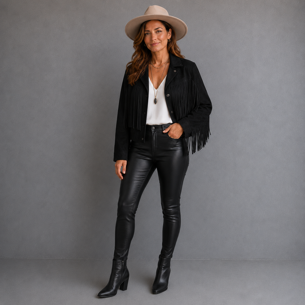 Bianca Rossi | Fringe Leather Jacket For Women