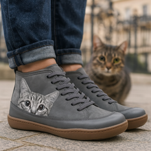 Angela Bottes Femme Cat Pattern – Comfortable & Warm Winter Shoes with Unique Style