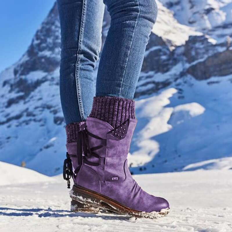 Juliana Snow Boots Women – Mid-High Winter Boots in Durable PU Leather & Sturdy Sole
