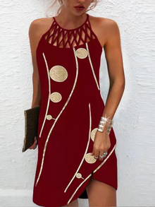 Emily Summer Dress Women – Halter Dress with Tropical Print and Airy Cut for Beach & Brunch