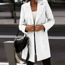 Gracelynn Trench Coat Reversible Wool Blend for Women – Elegant Long Coat with Silver Buttons