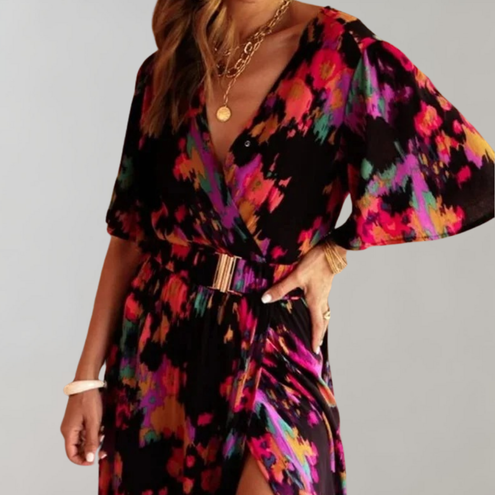 Laurette Summer Dress Women – Wrap Style & Breathable Polyester for Spring-Summer