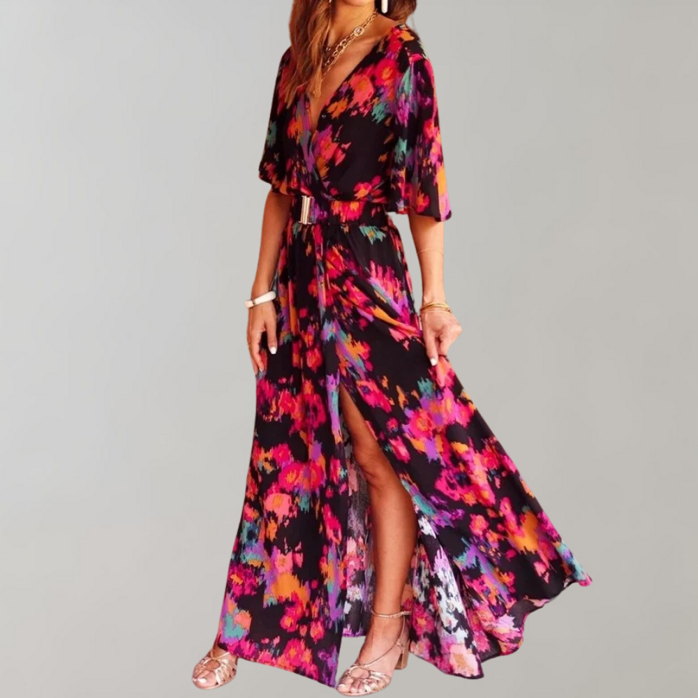 Laurette Summer Dress Women – Wrap Style & Breathable Polyester for Spring-Summer
