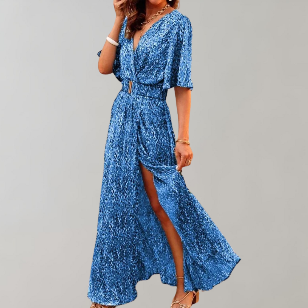Laurette Summer Dress Women – Wrap Style & Breathable Polyester for Spring-Summer