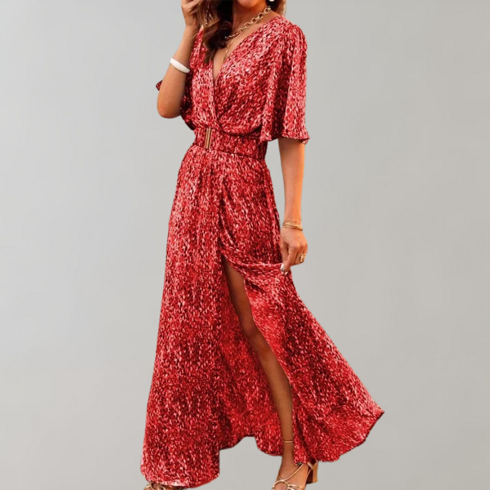Laurette Summer Dress Women – Wrap Style & Breathable Polyester for Spring-Summer