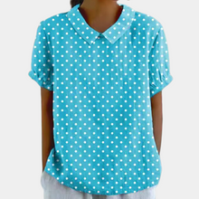Bruna Blouse Femme – Casual Top with Short Sleeves with Pastoral Floral Print & Round Neck