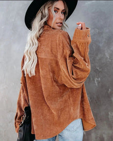 Ainsley Chemise Femme – Casual Vintage Shirt in Soft Corduroy with Chest Pocket