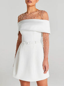 Haziel Cocktail Dress Women – Sleeveless Skater Dress with Boat Neckline, Belt & Elegant Cut