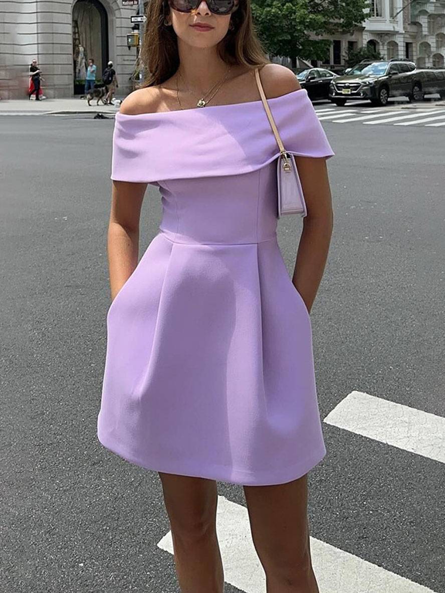 Haziel Cocktail Dress Women – Sleeveless Skater Dress with Boat Neckline, Belt & Elegant Cut