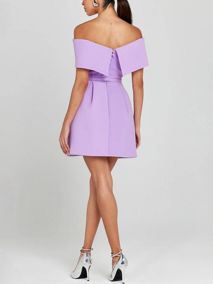Haziel Cocktail Dress Women – Sleeveless Skater Dress with Boat Neckline, Belt & Elegant Cut
