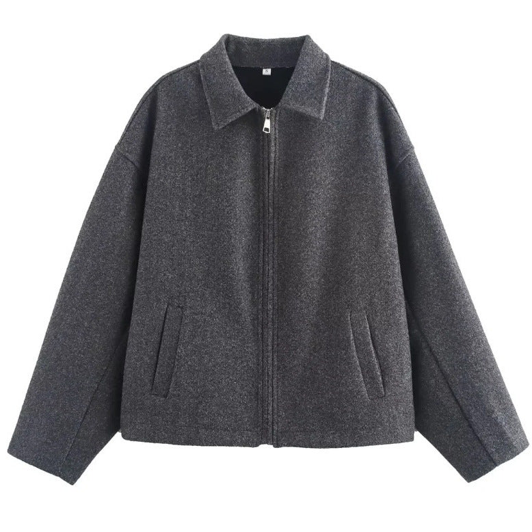 Camille Women's Short Jacket – Cropped Jacket in Mixed Wool with Chic Minimalist Style