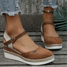 Carina Sandals Women – Elegant Wedge with Adjustable Buckle Closure and Bohemian Style