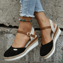 Carina Sandals Women – Elegant Wedge with Adjustable Buckle Closure and Bohemian Style