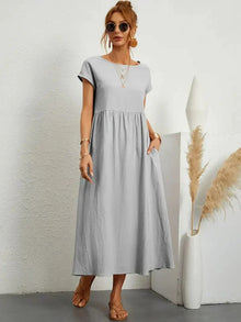 Melody Long Dress Woman – Lightweight Summer Dress in Blended Cotton with Elegant Cut & Timeless Style