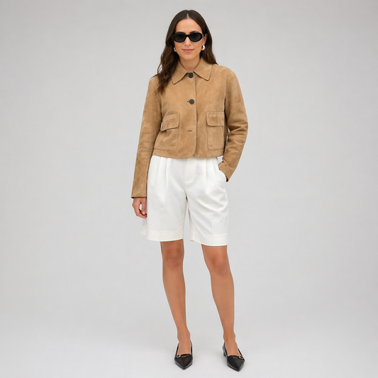 Lucienne Caruso | Cropped Suede Jacket For Women