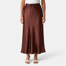 Women's Long Satin Skirt with Drawstring