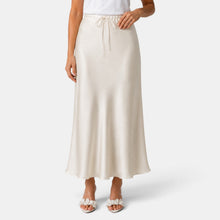 Women's Long Satin Skirt with Drawstring