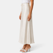 Women's Long Satin Skirt with Drawstring