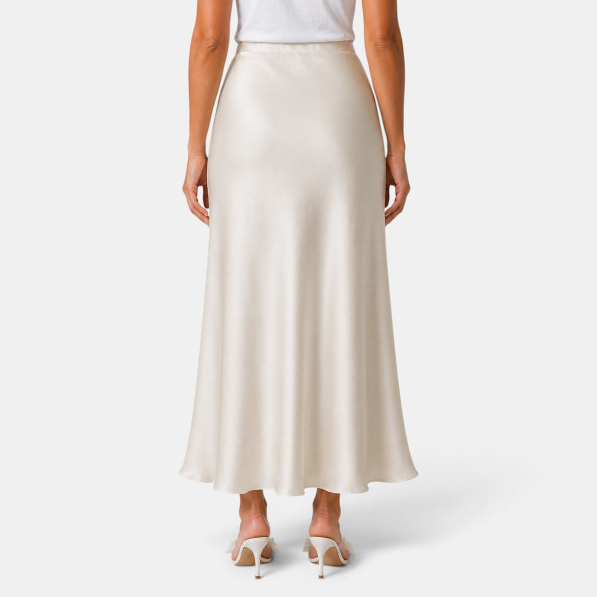 Women's Long Satin Skirt with Drawstring