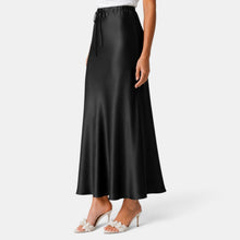 Women's Long Satin Skirt with Drawstring