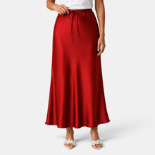 Women's Long Satin Skirt with Drawstring
