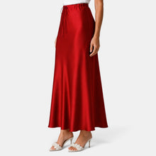 Women's Long Satin Skirt with Drawstring