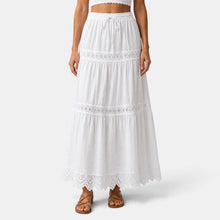 Long White Lace Skirt