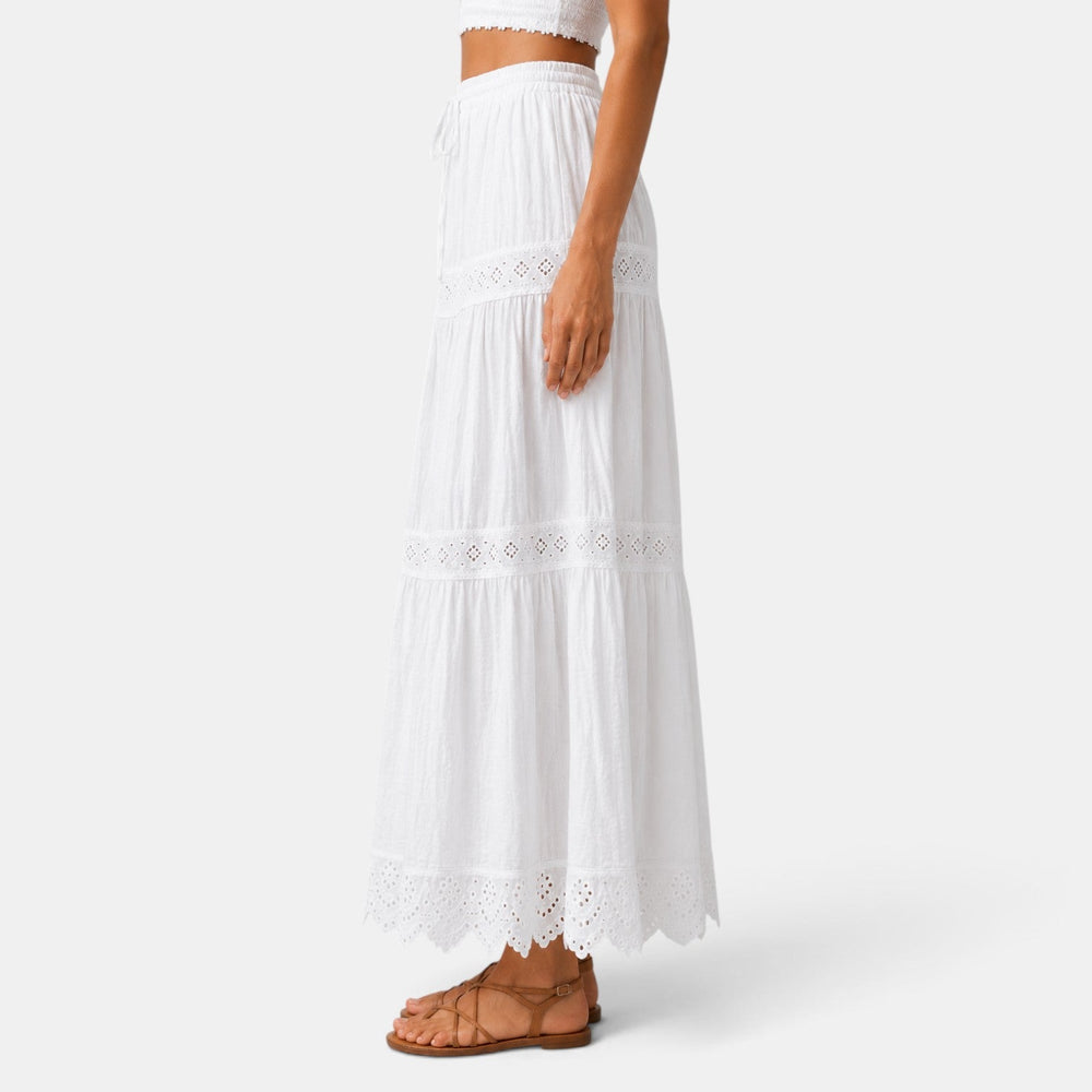 Long White Lace Skirt