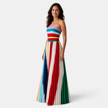 Women's Long Dress - Strapless Pleated