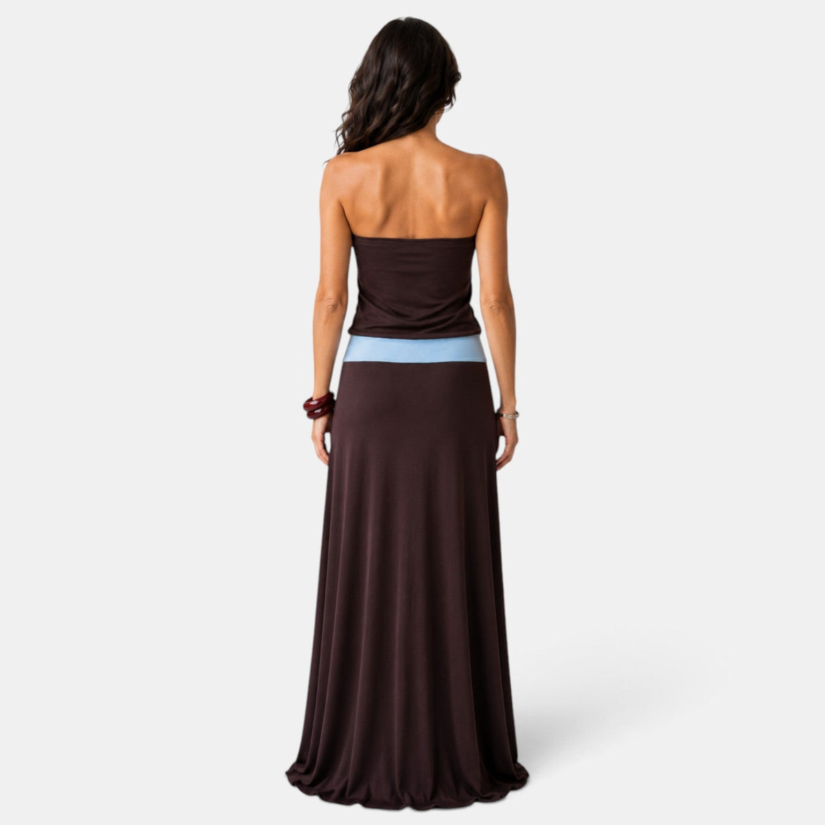 Elegant Brown Maxi Dress Wedding Guest