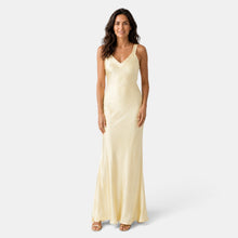 Yellow Satin Wedding Guest Dress