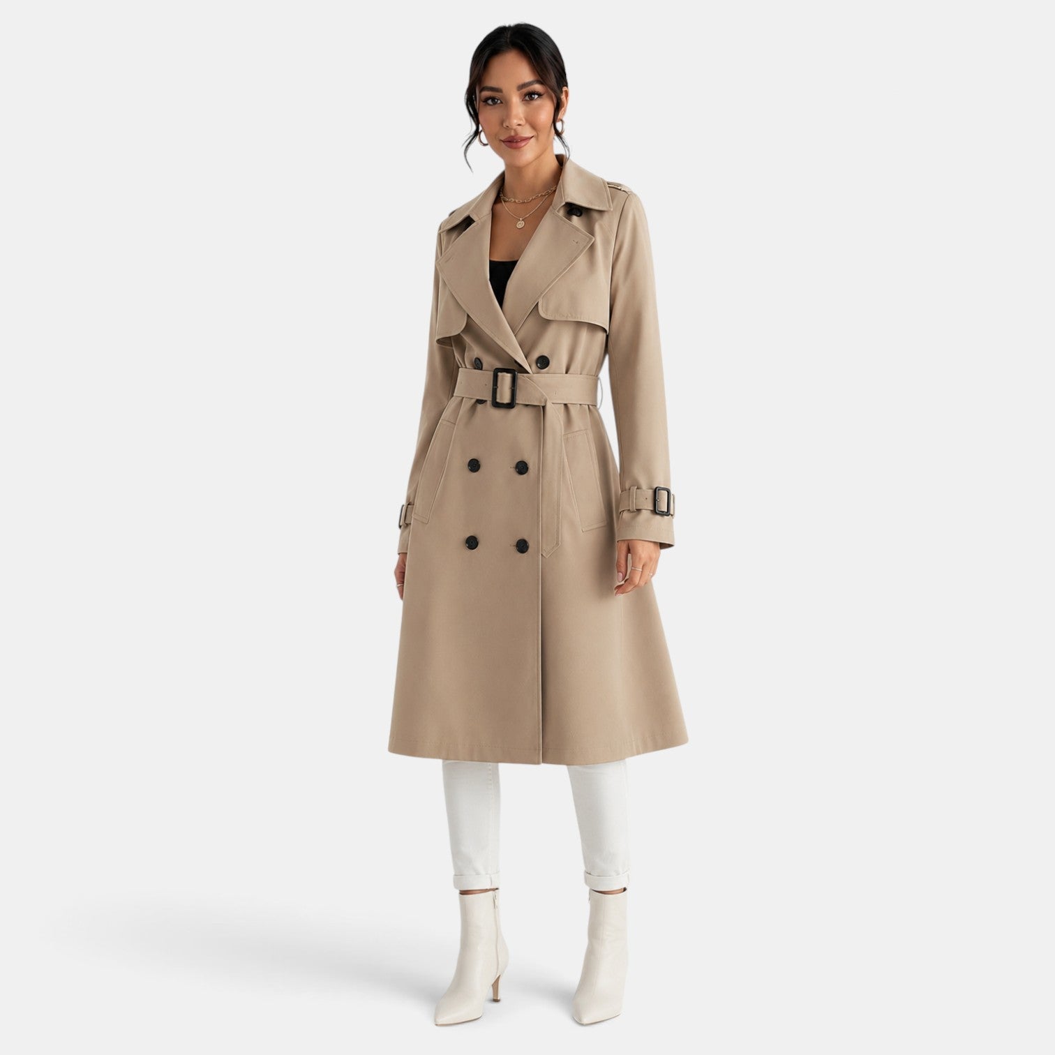 Women's Elegant Long Trench Coat