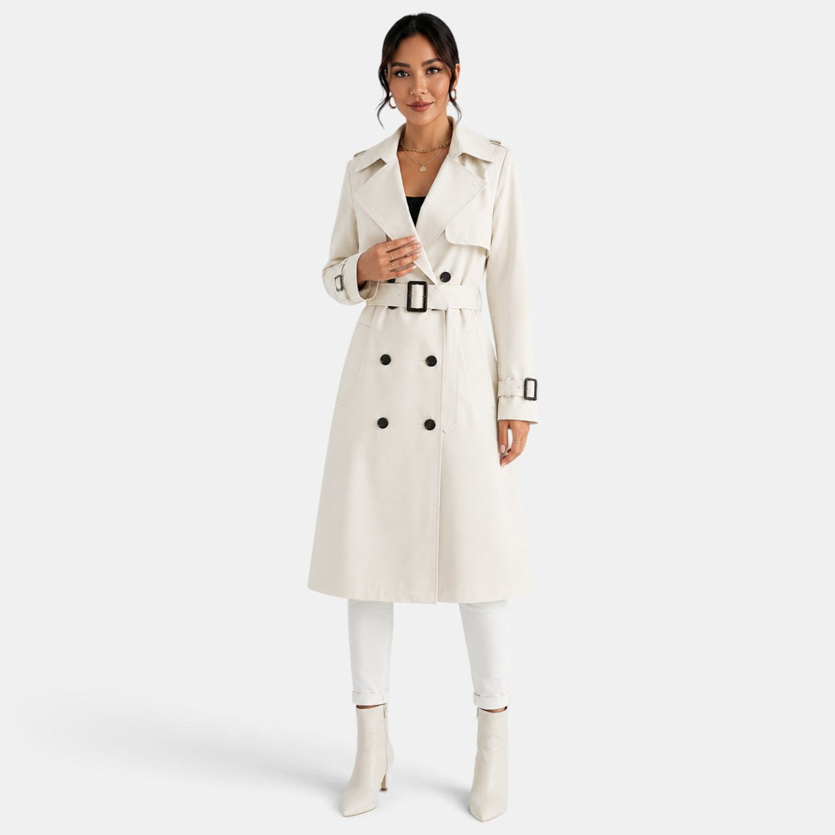 Women's Elegant Long Trench Coat