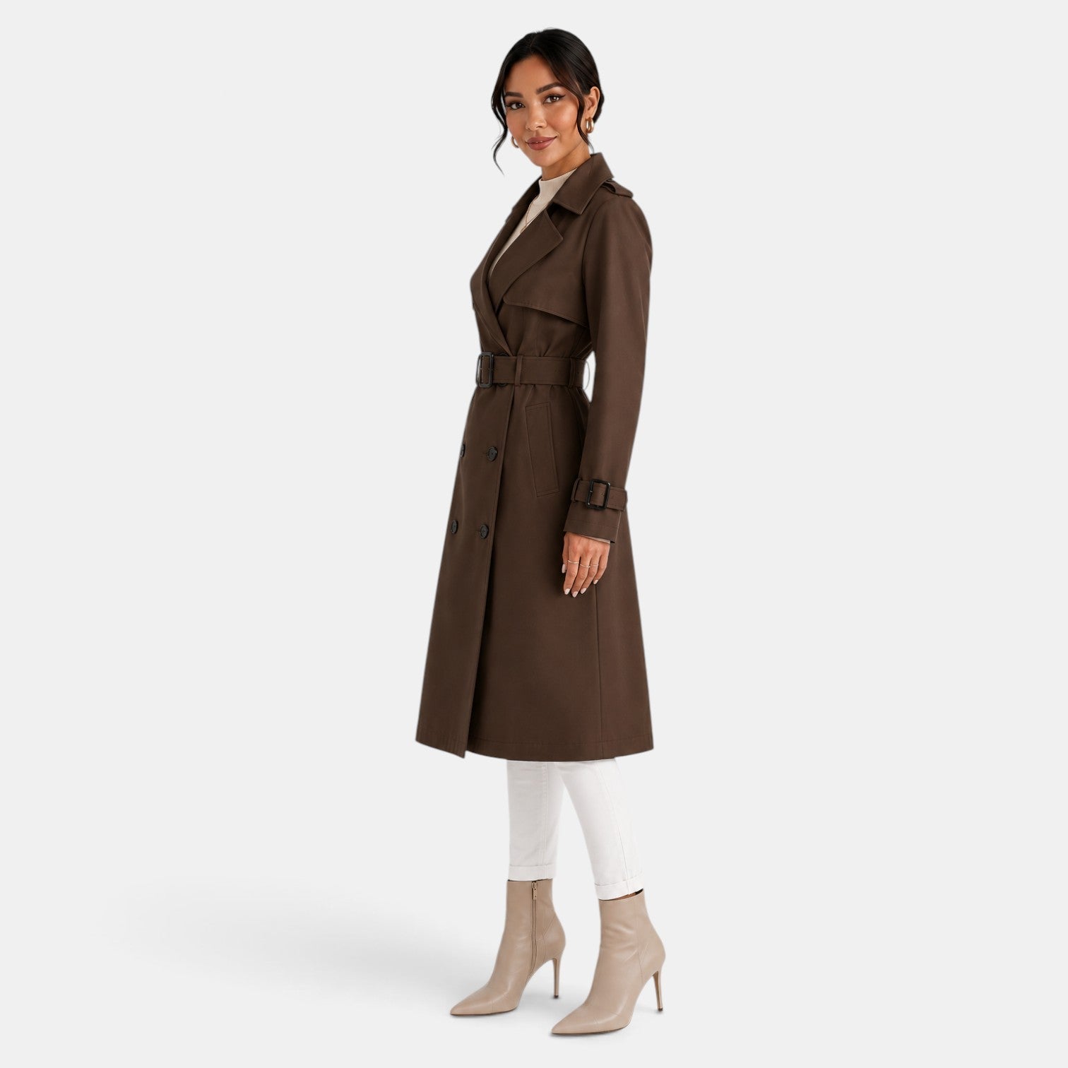 Women's Elegant Long Trench Coat