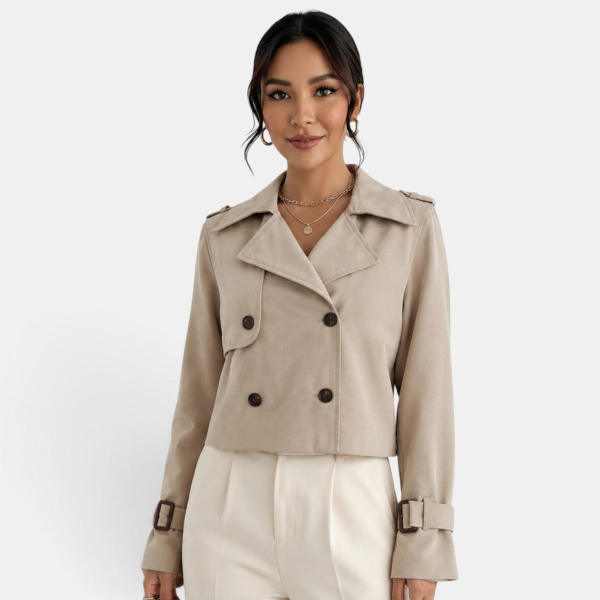 Women’s Elegant Short Trench Jacket