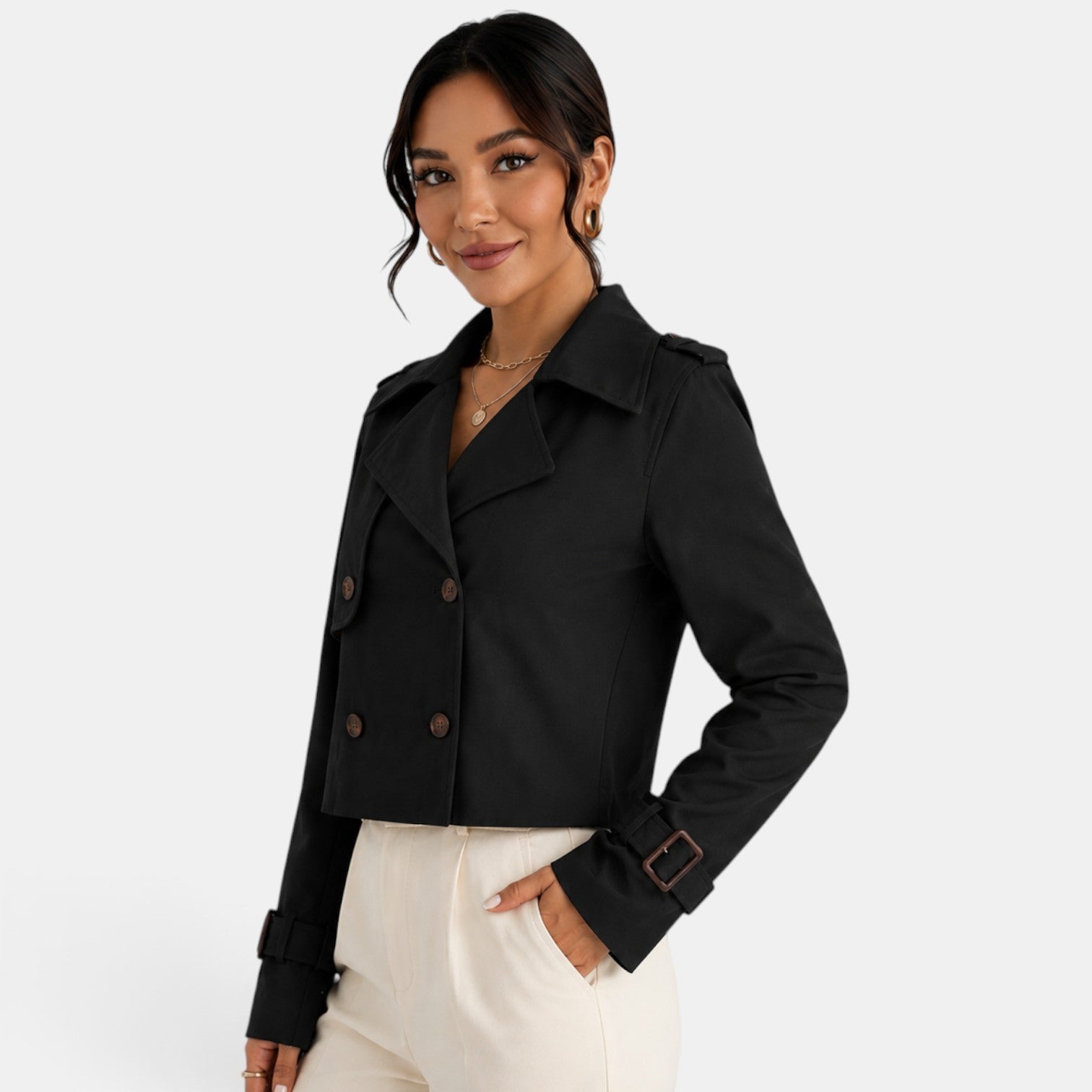 Women’s Elegant Short Trench Jacket