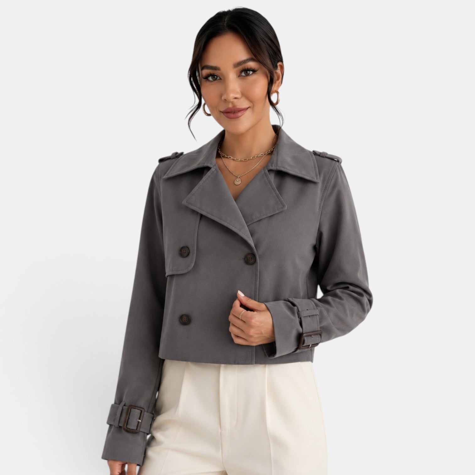 Women’s Elegant Short Trench Jacket