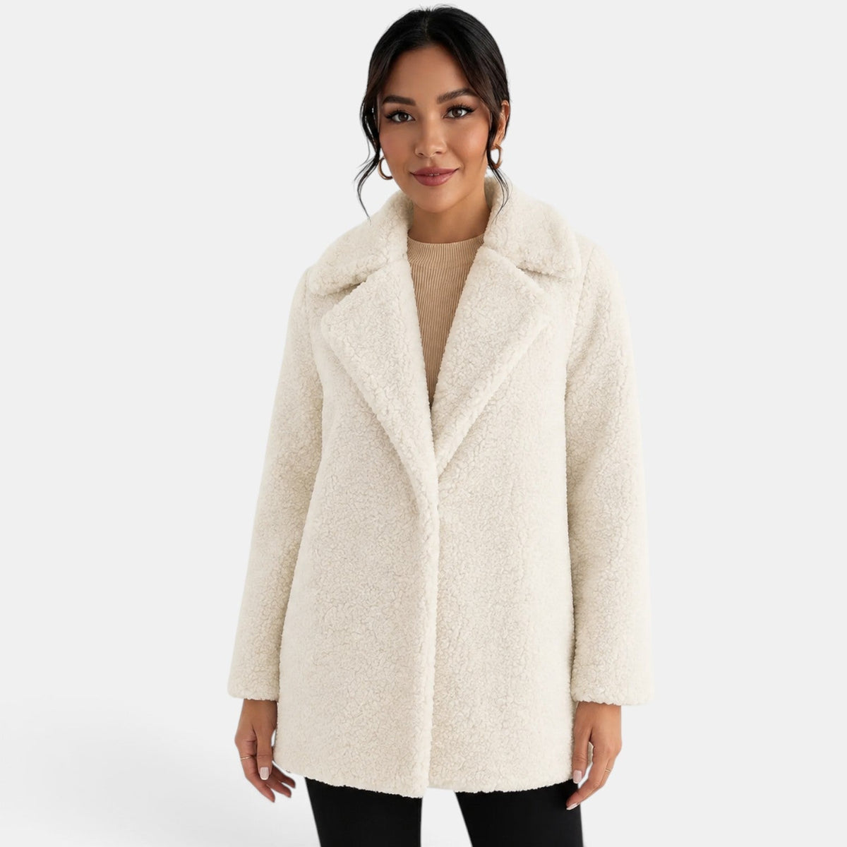 Women's White Teddy Coat