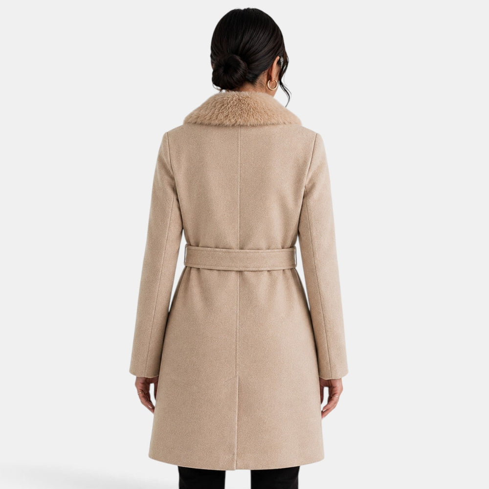 Beige Wool-Effect Coat