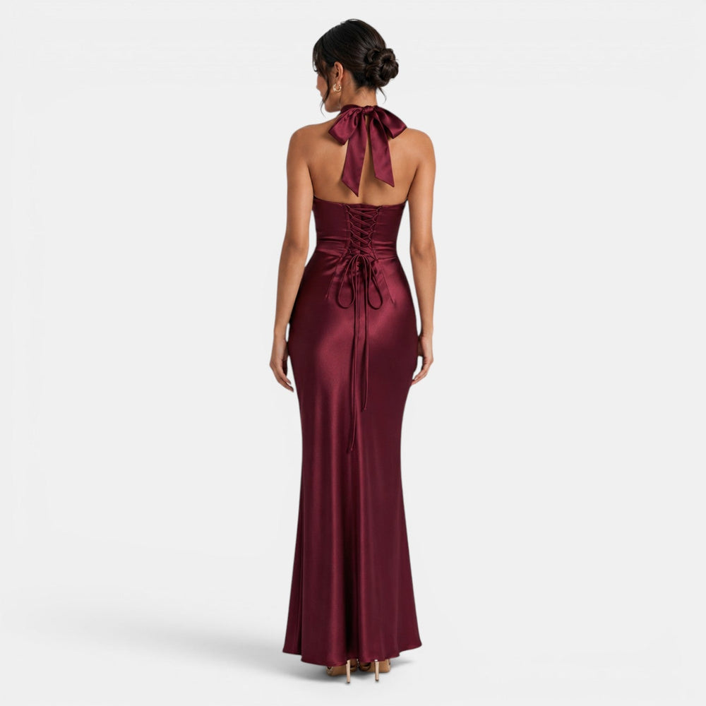 Women's Long Satin Party Dress