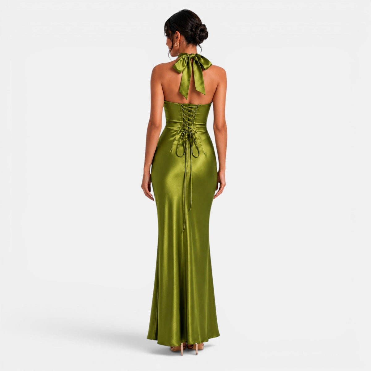 Women's Long Satin Party Dress