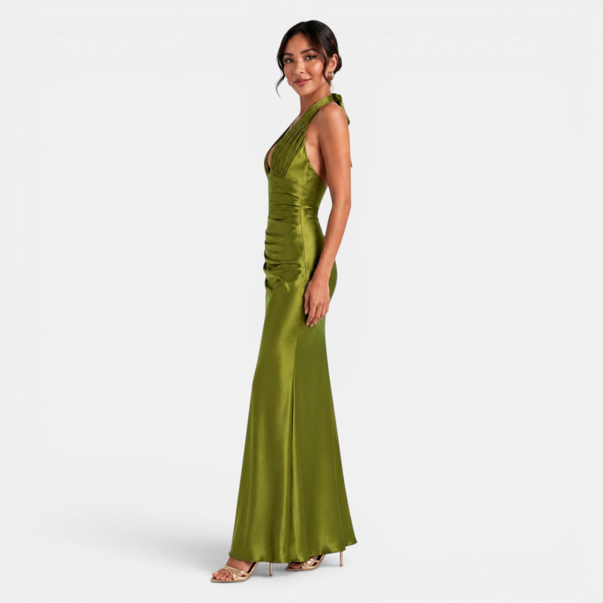 Women's Long Satin Party Dress