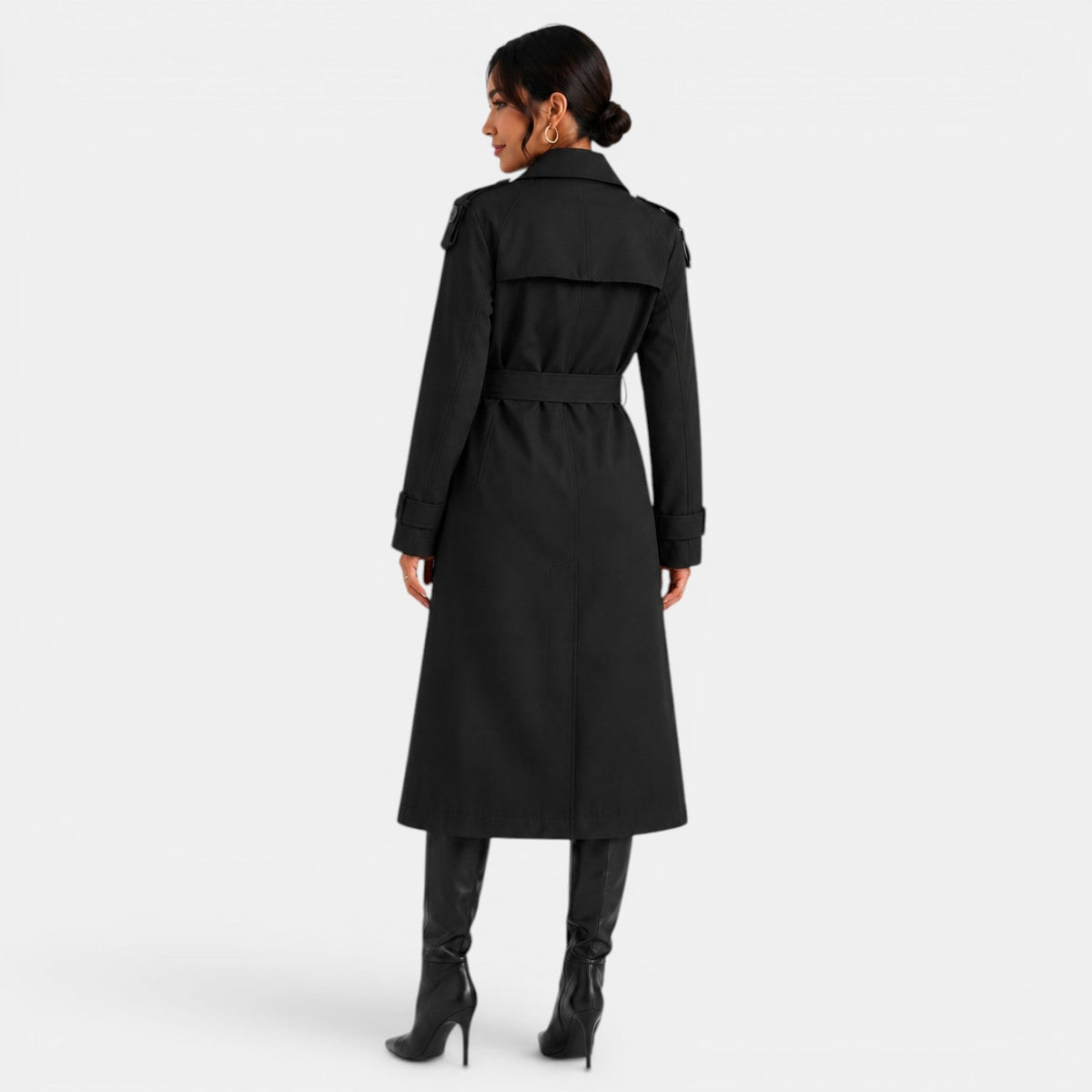 Women's Elegant Belted Trench Coat